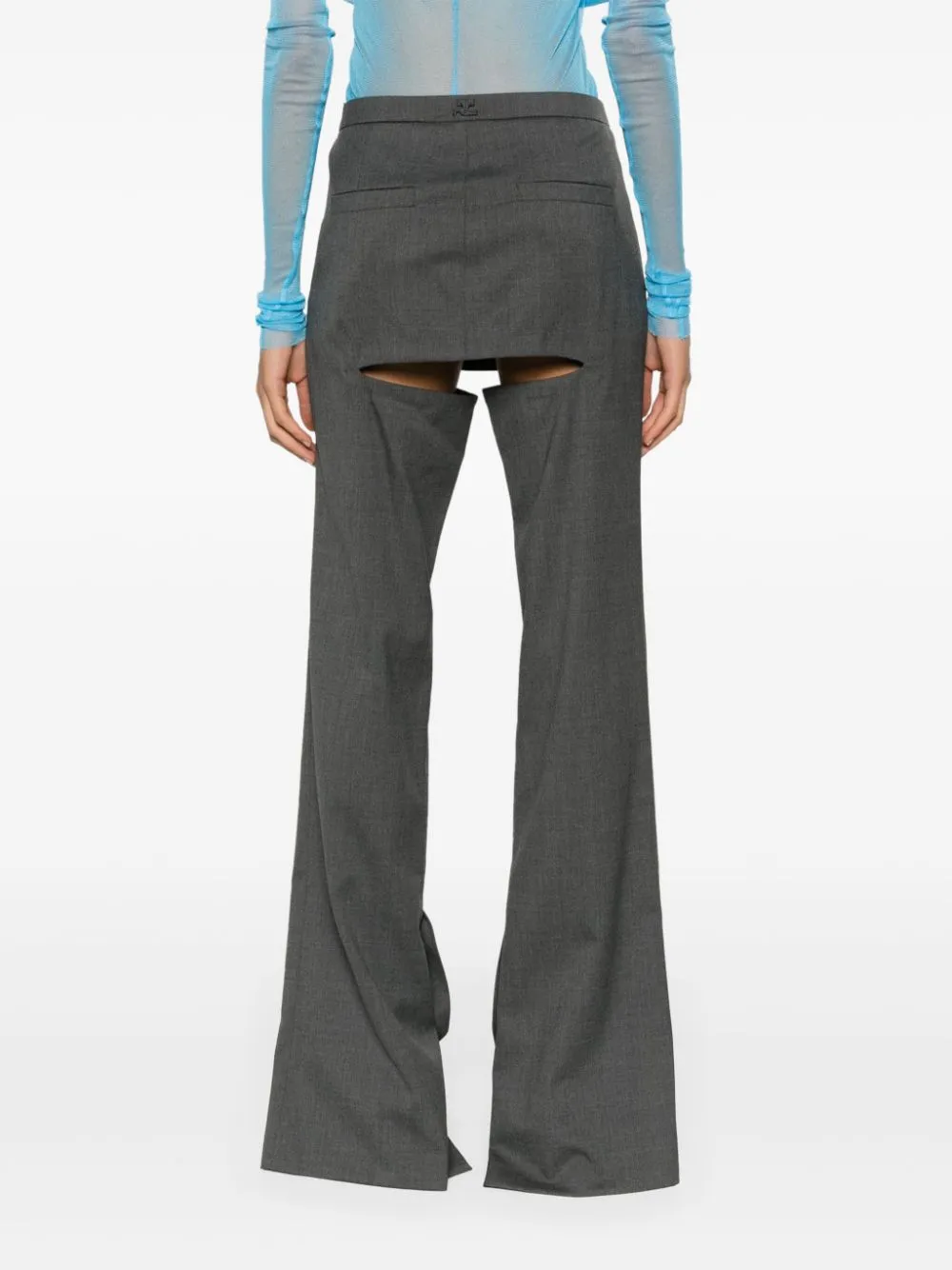 COURRÈGES CUT-OUT TAILORED WOOL TROUSERS