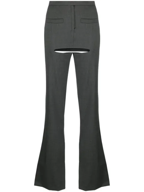 Courrèges cut-out tailored wool trousers