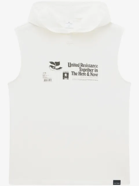 Courrèges logo-appliqué sleeveless hoodie