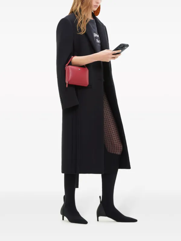 【関税&送料込】Courreges Coat Courrèges strap-detail single-breasted Coat | Black