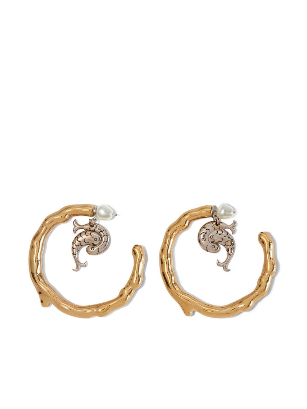 Aquarius polished hoop earrings