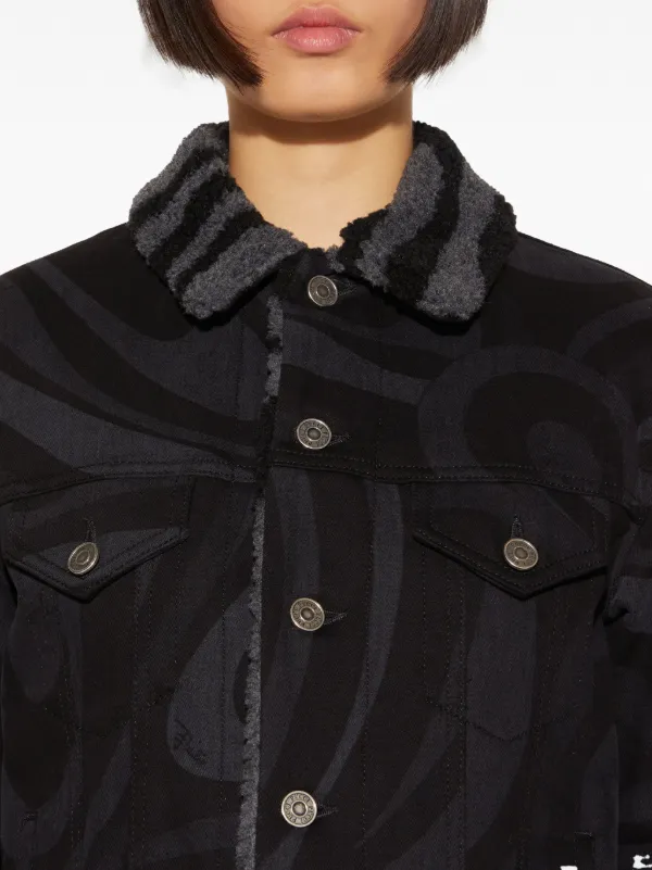 Guess black denim jacket top