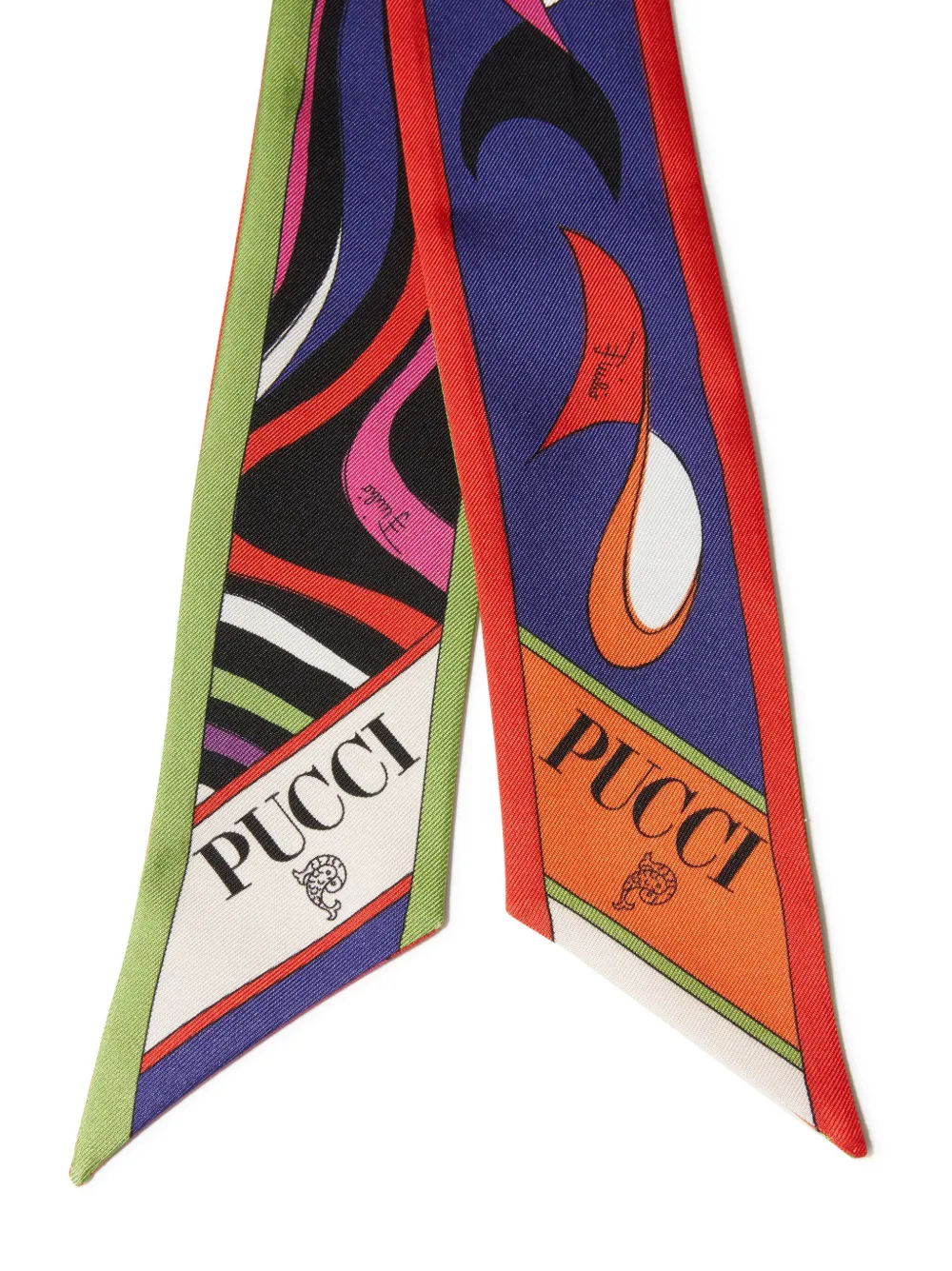 PUCCI Marmo Pesci-print silk scarf - Blauw