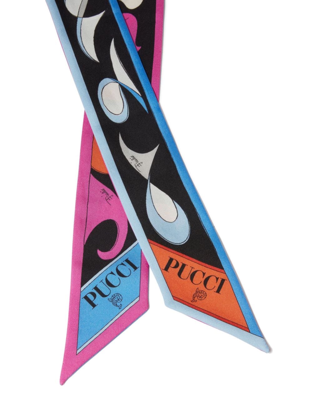 PUCCI Marmo Pesci-print silk scarf - Blauw