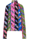 PUCCI Girandole-print high-neck top - Blue