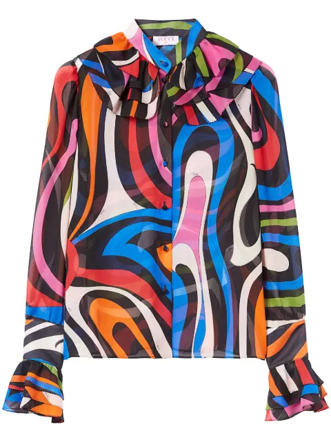 PUCCI Marmo-print silk shirt