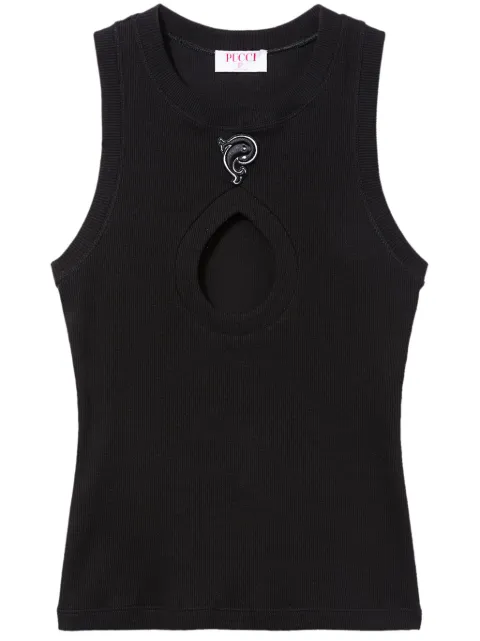 PUCCI logo-embroidered cotton tank top 