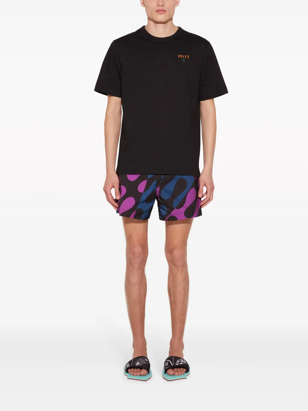 PUCCI T-shirt met logoprint - Zwart