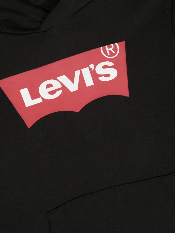 Levi's Kids logo-print Drawstring Hoodie Black FARFETCH ID