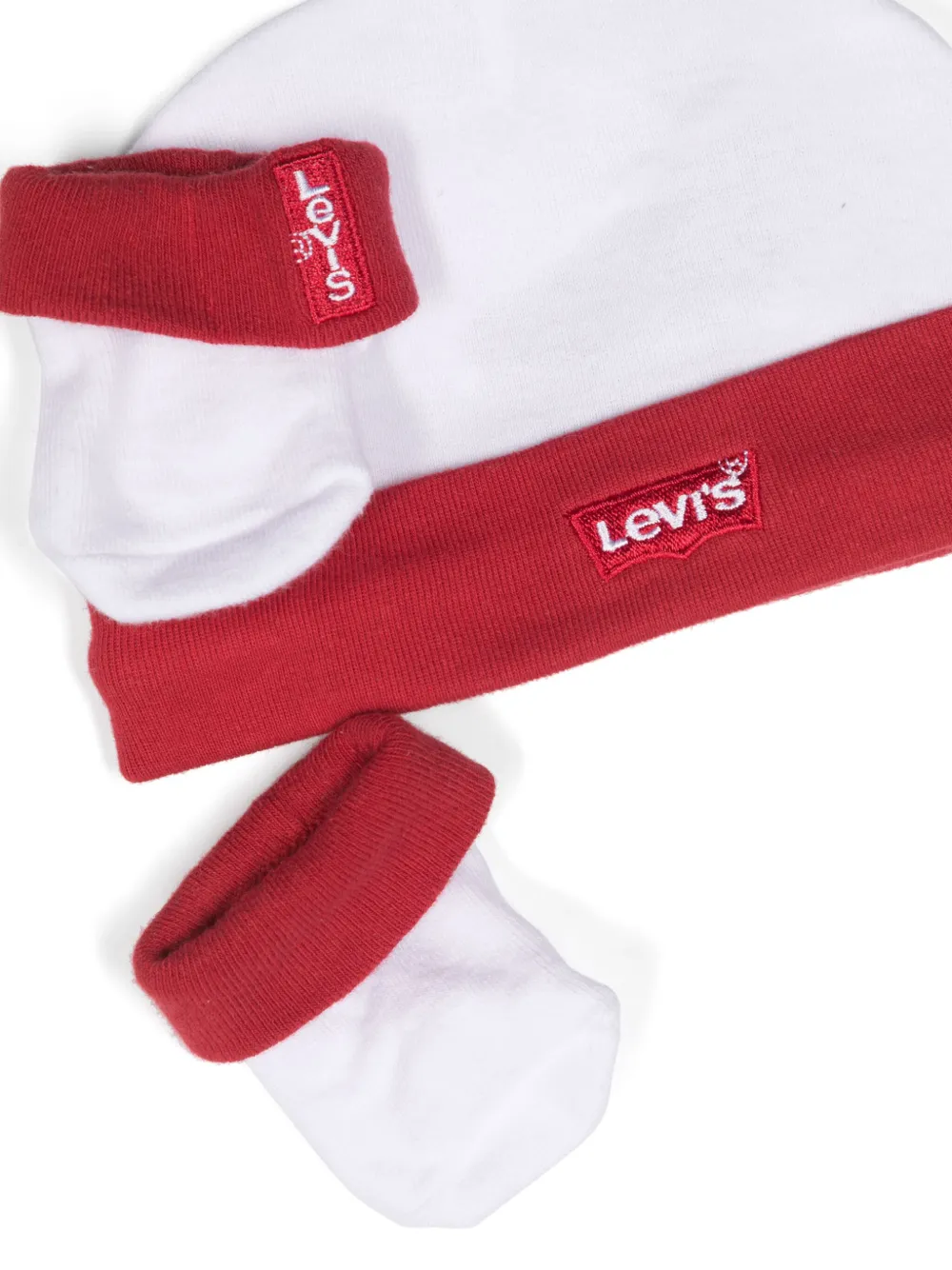 Levi's Kids Romper muts en sokken met logoprint Wit