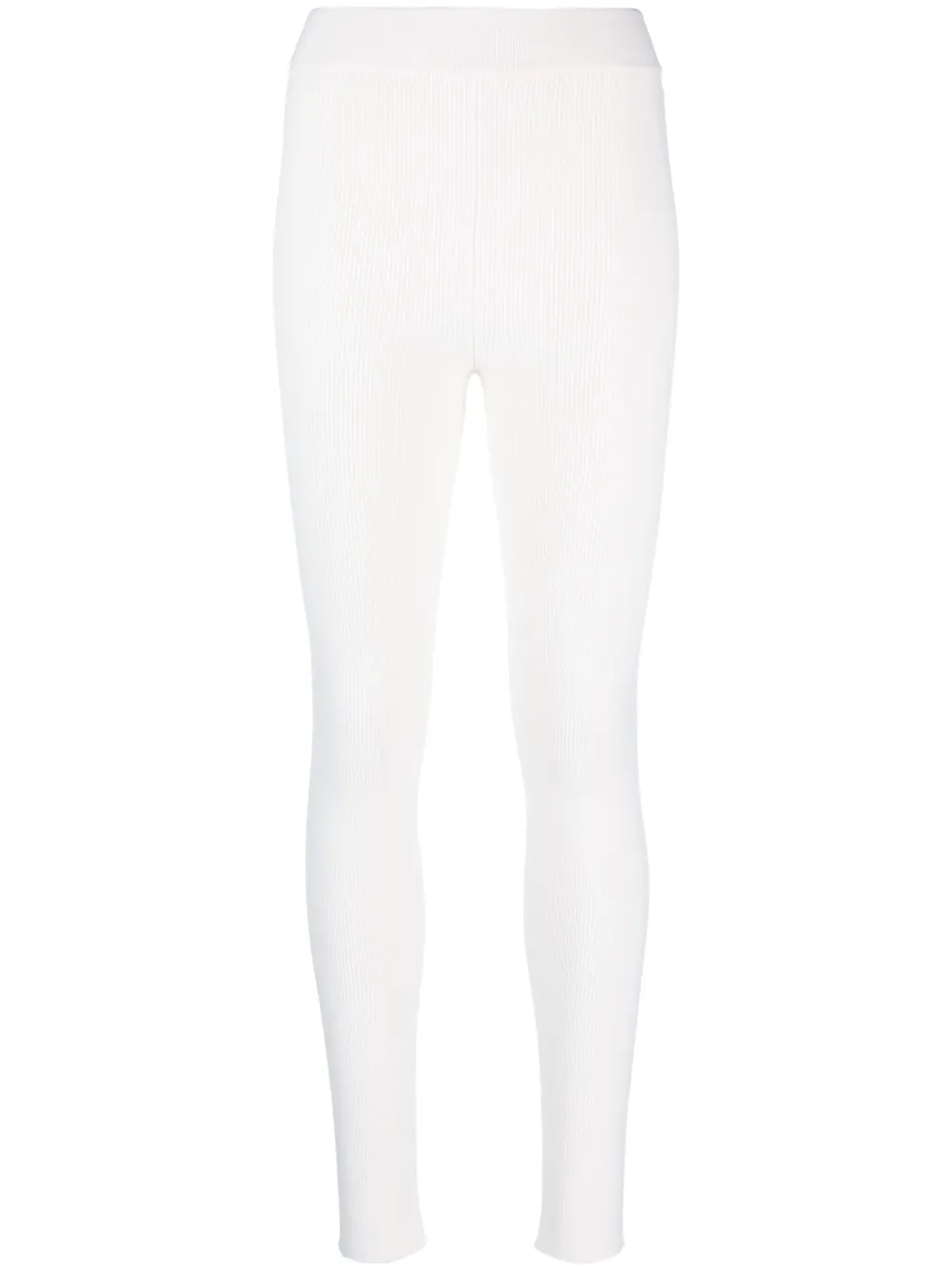 Ermanno Scervino High-waist Ribbed Leggings In 白色