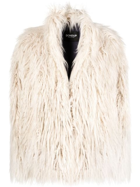 DONDUP V-neck faux-fur jacket