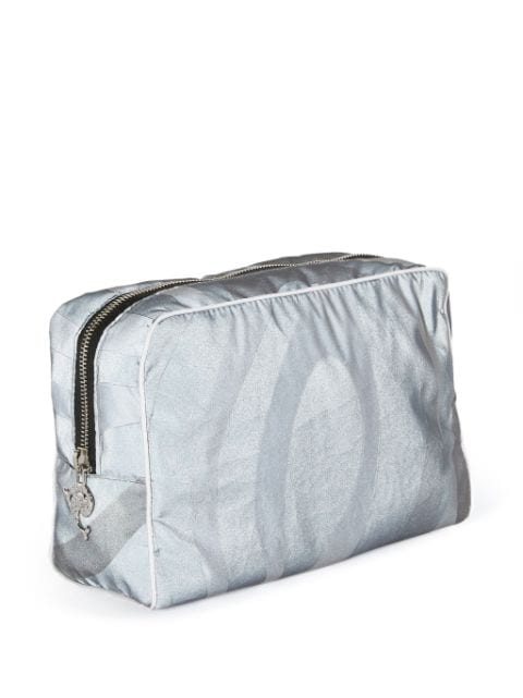 abstract-print reflective make-up bag