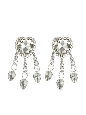 Alessandra Rich ハート クリスタル パール ピアス