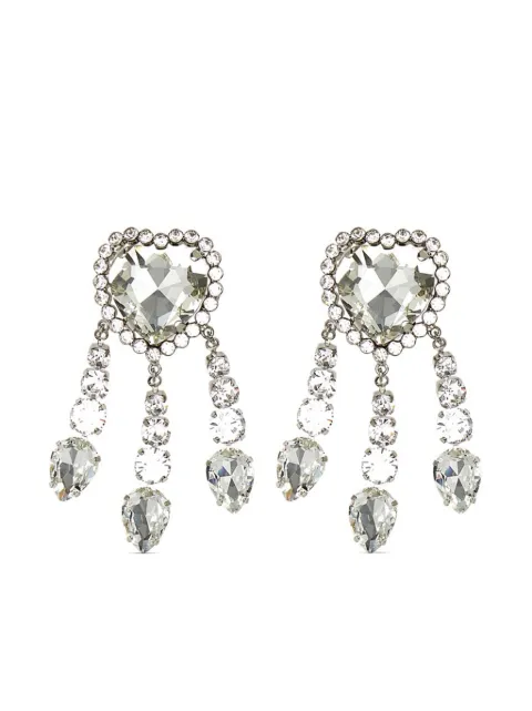 Alessandra Rich heart crystal-embellished earrings