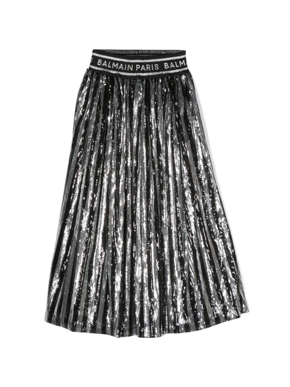 Balmain Kids sequinned pleated skirt - Nero