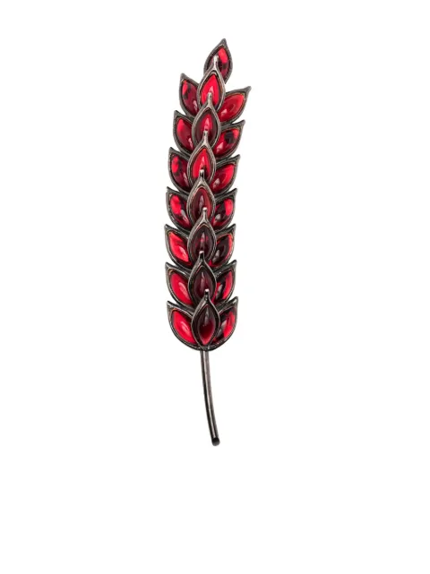 Saint Laurent Pre-Owned 1990s resin-embellished leaf pin