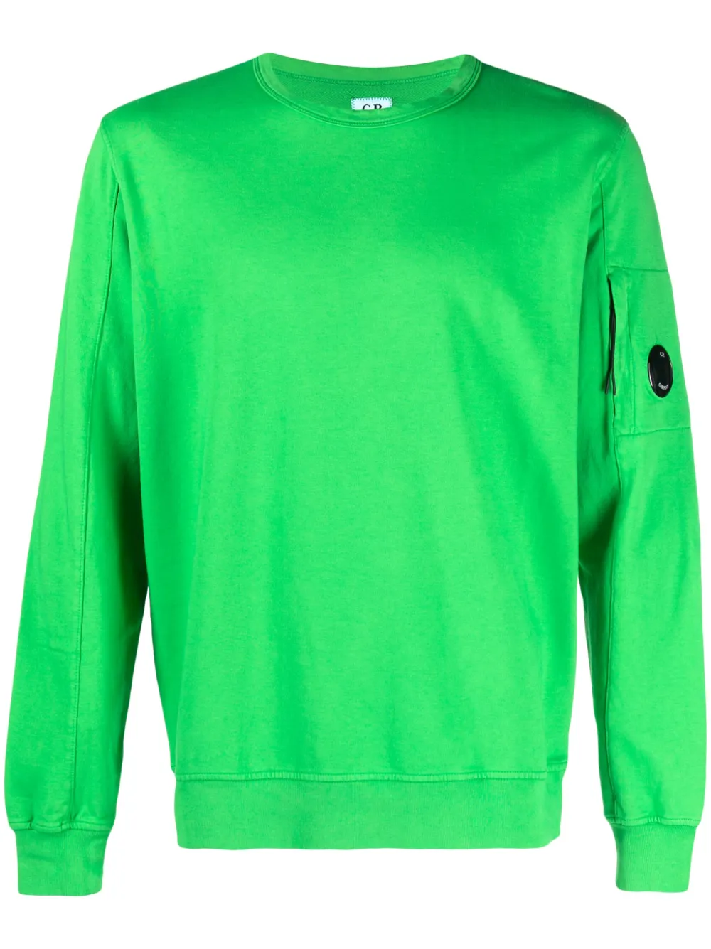 C.p. Company Logo-patch Cotton Sweatshirt In Green