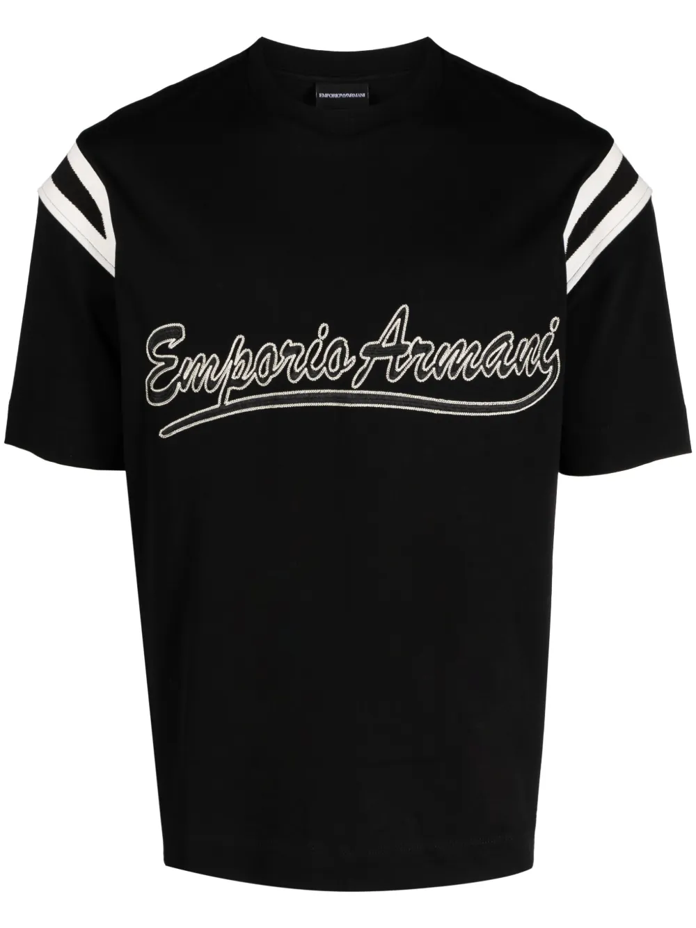 Emporio Armani T-shirt met pailletten Zwart