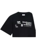 Courrèges asymmetric twist cropped T-shirt - Black