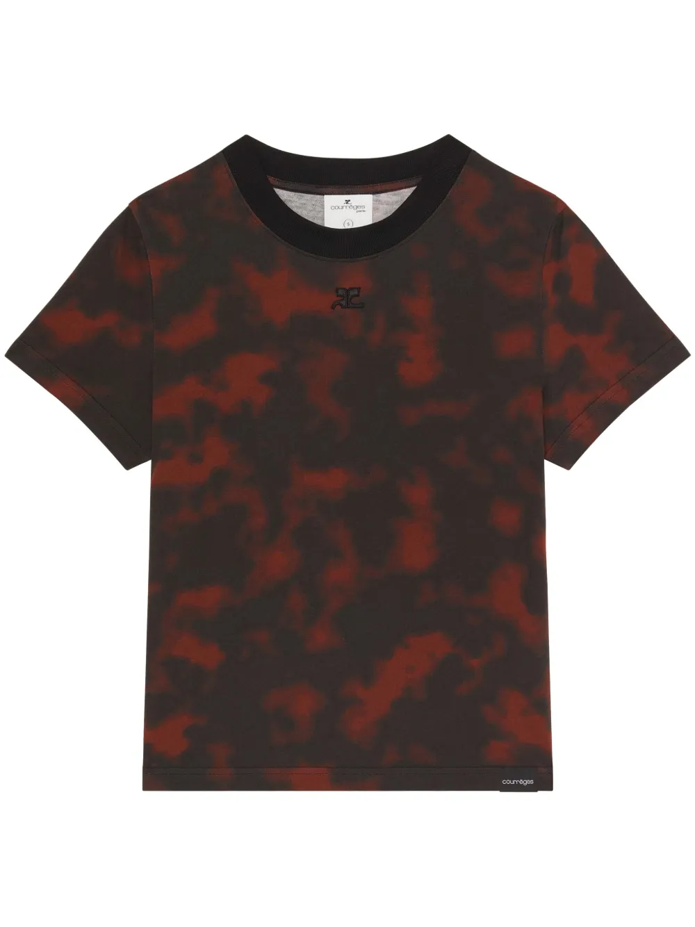 Courrèges tortoiseshell-effect cotton T-shirt - Nero