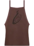 Courrèges graphic-print mesh tank top - Brown