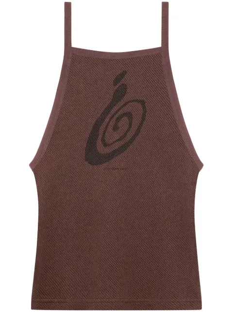 Courrèges graphic-print mesh tank top