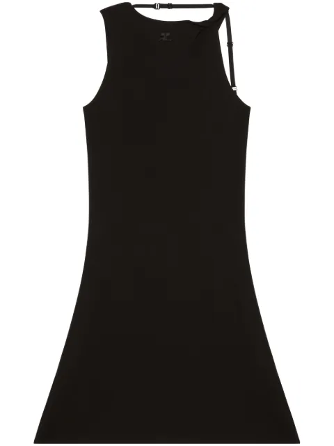 Courrèges strap-detail jersey minidress