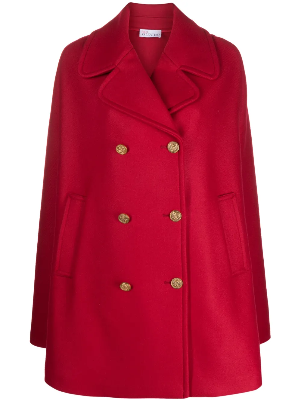 RED Valentino Cape met dubbele rij knopen Rood