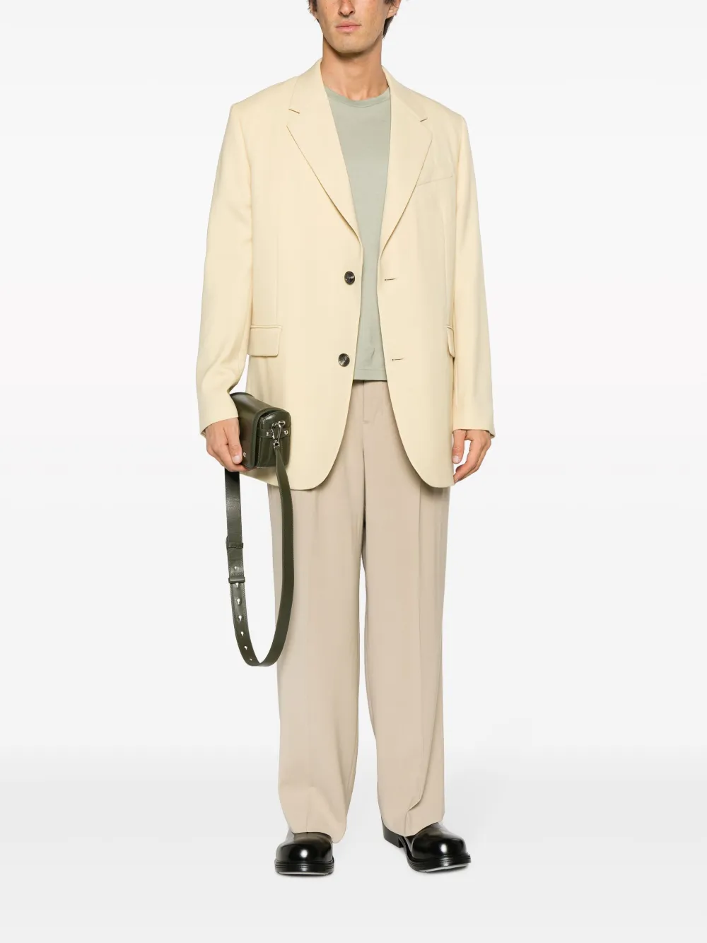 AMI Paris Broek met geplooid detail - Beige