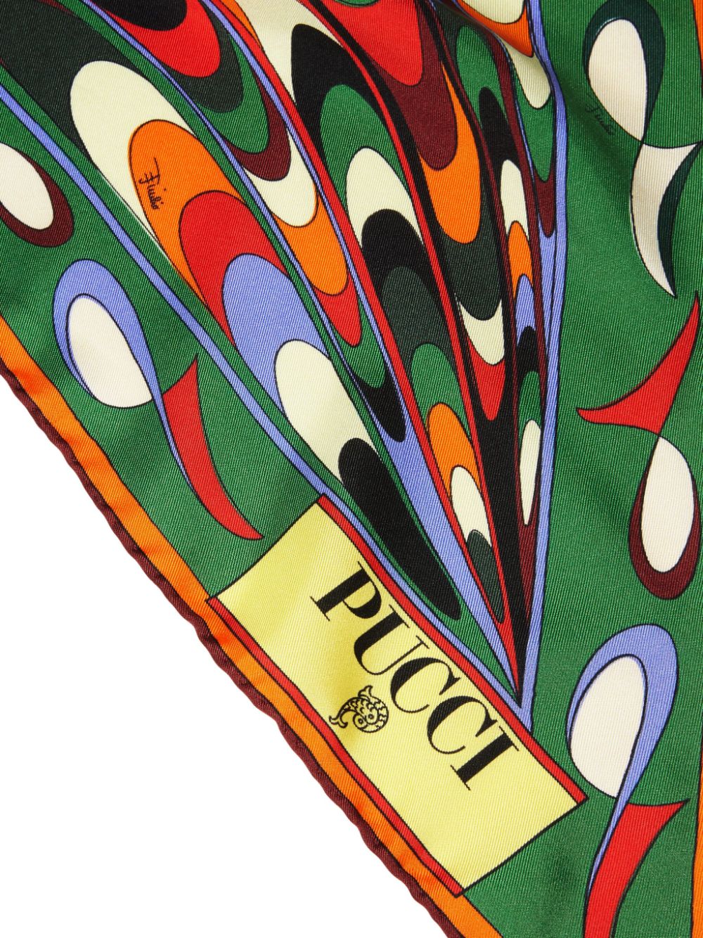 PUCCI Onde Pesci-print silk scarf - Groen