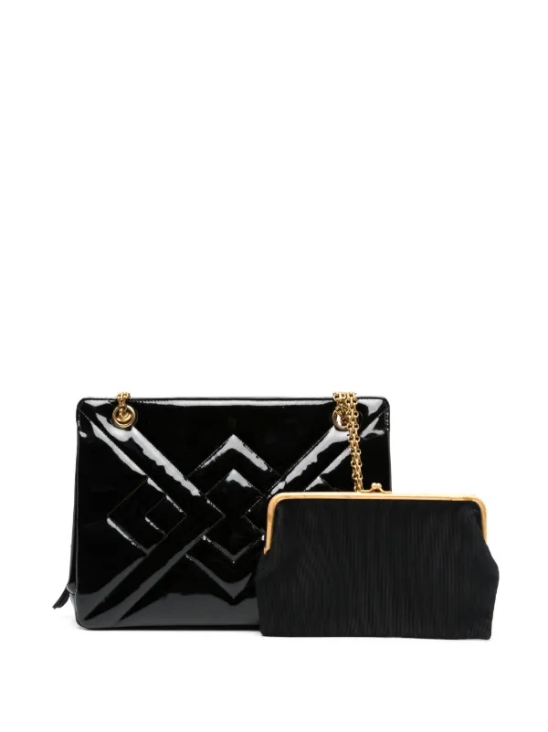 CHANEL キルティング エナメル加工バッグ CHANEL Pre-Owned 1994-1996 キルティング エナメルレザーバッグ