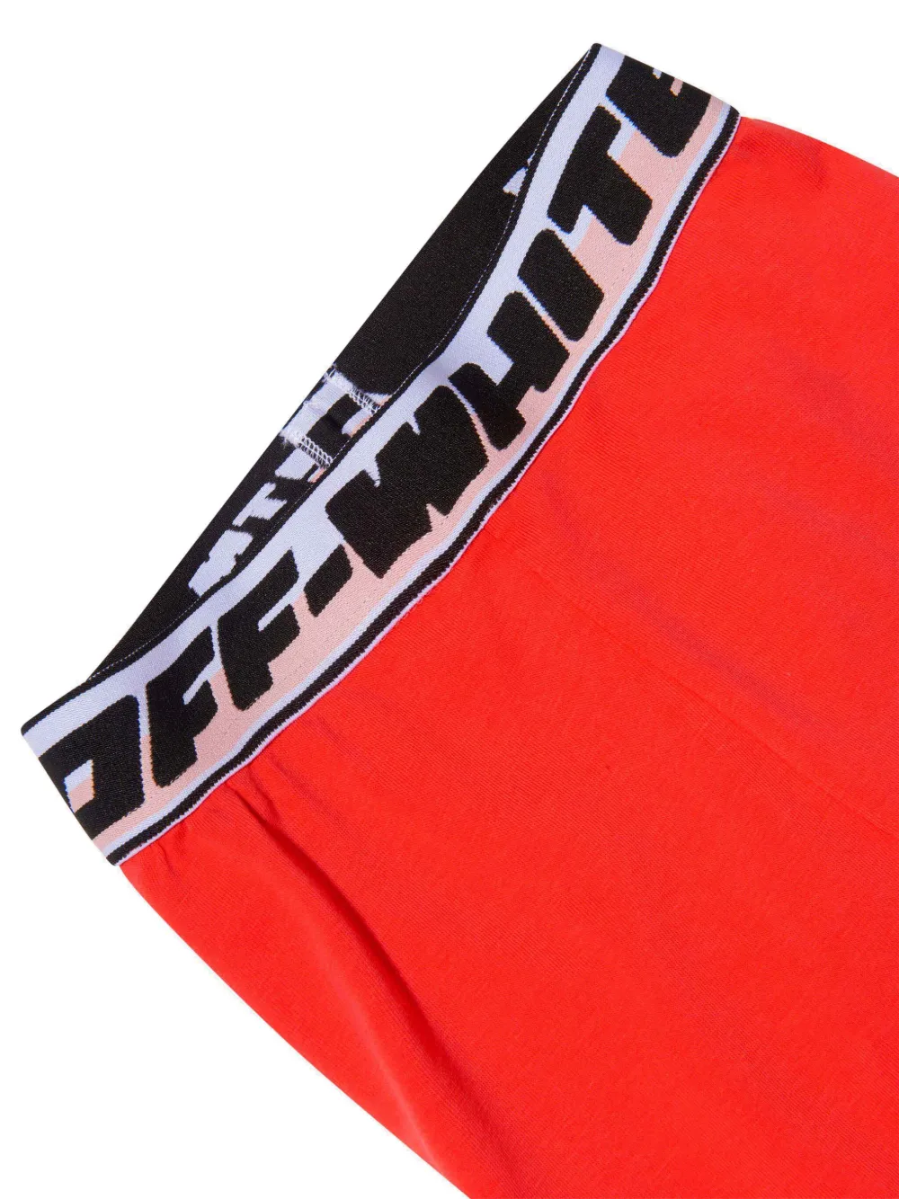 Shop Off-white Logo-waistband Low-rise Leggings In Red