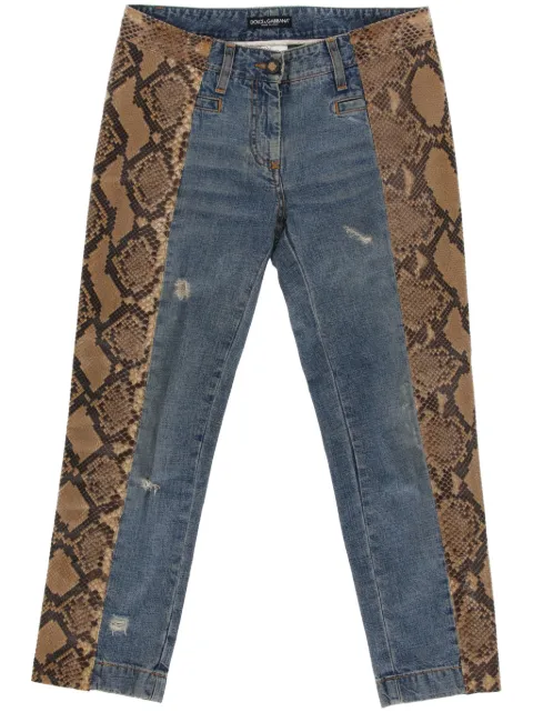 Dolce & Gabbana Pre-Owned 2000s DG snakeskin-panel jeans