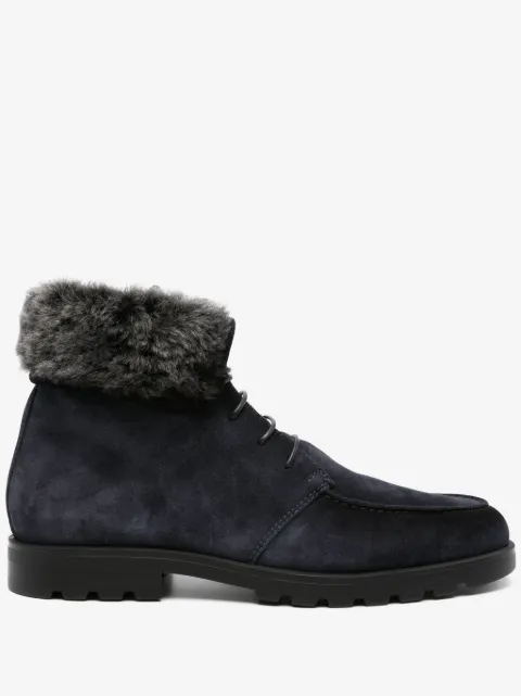 Santoni botas de gamuza con agujetas