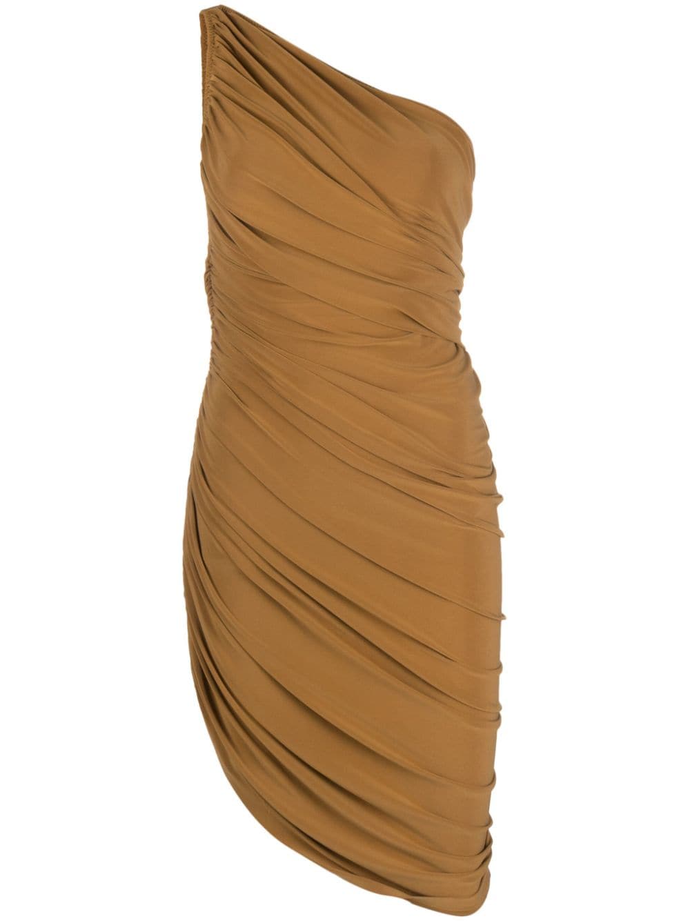 norma kamali robe courte diana à coupe asymétrique - marron