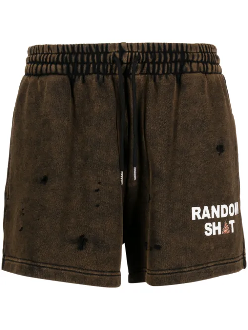 Short en coton Random à effet usé - Natasha Zinko - Modalova