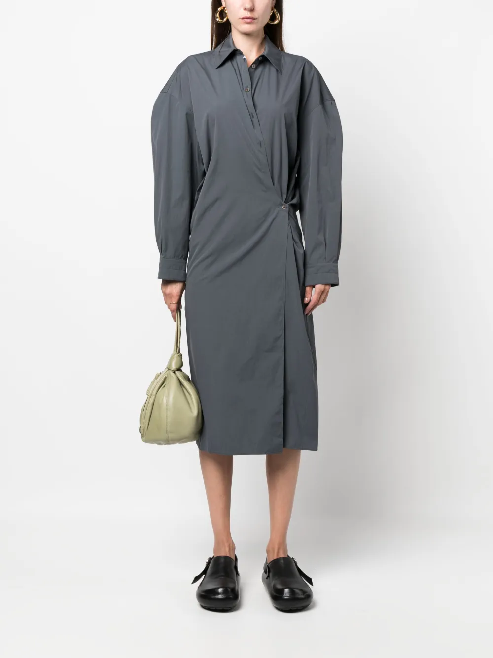 Lemaire Twisted cotton shirtdress - Grijs