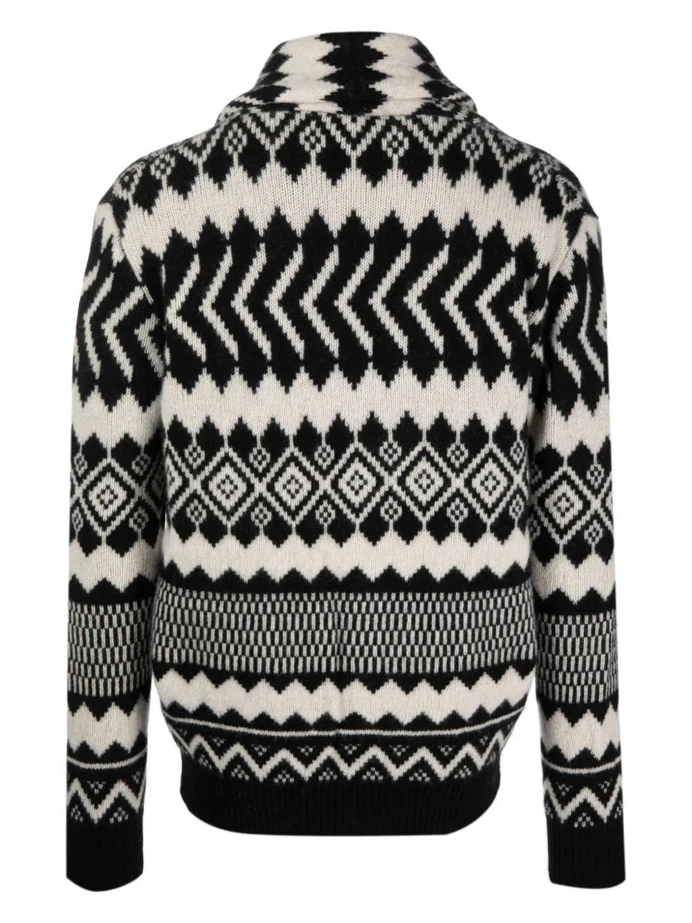 Altea intarsia-knit button-up cardigan - Zwart