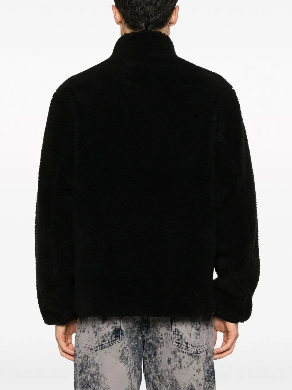 Shop Represent Fuzzy Zip-up Jacket In Black