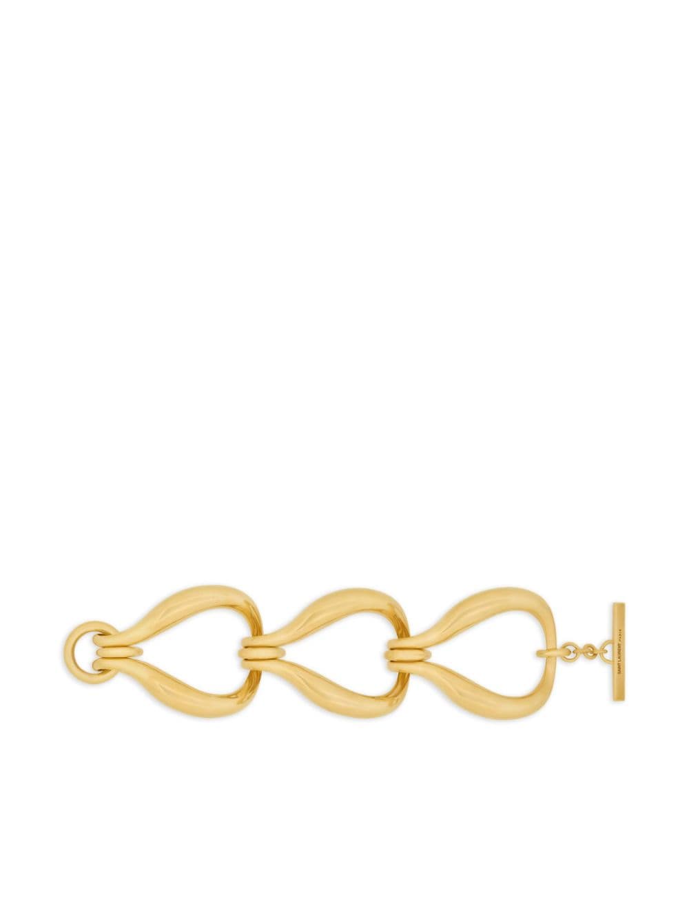 Shop Saint Laurent Oversized Hook-chain Bracelet In Gold
