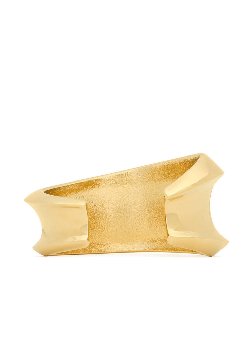 Shop Saint Laurent Asymmetric Cuff Bracelet In Gold