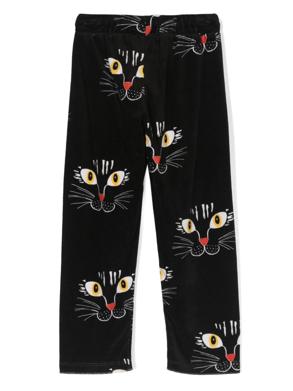 Mini Rodini cat-face organic cotton trousers - Zwart