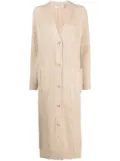 Max Mara ribbed-knit wool-cashmere cardi-coat - Neutrals