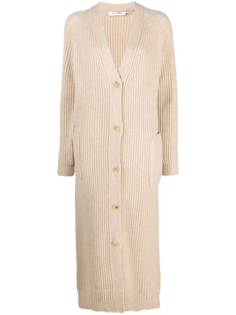 Max Mara ribbed-knit wool-cashmere cardi-coat