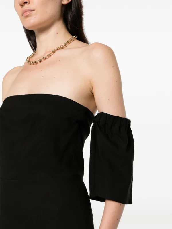 ISABEL MARANT Stony off-shoulder Midi Dress | Black | FARFETCH