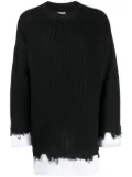 MM6 Maison Margiela layered waffle-knit jumper - Black