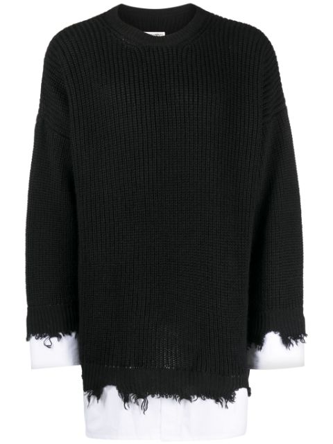 MM6 Maison Margiela layered waffle-knit jumper Men