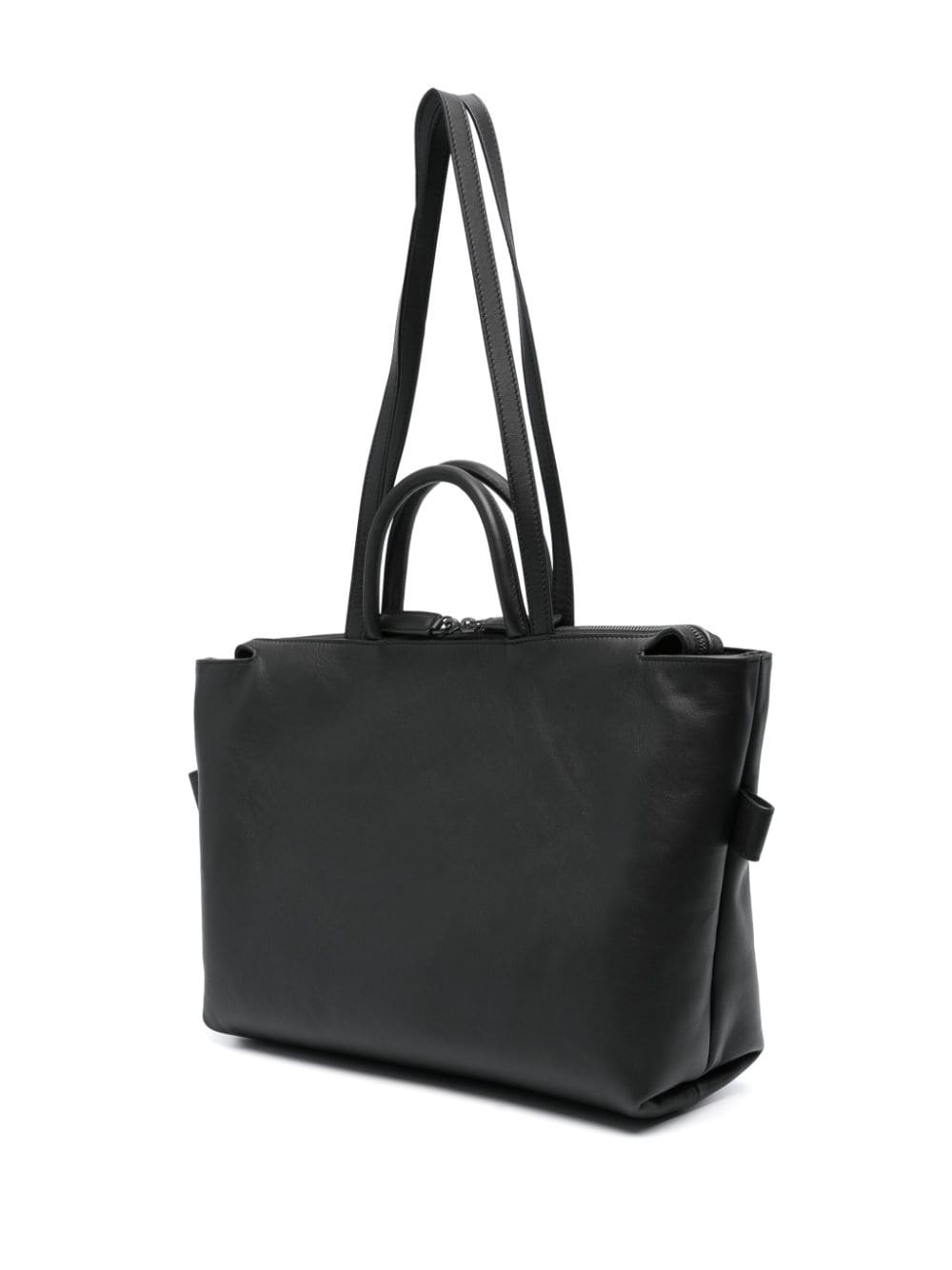 Shop Marsèll 4 Dritta Logo-debossed Leather Tote Bag In Black