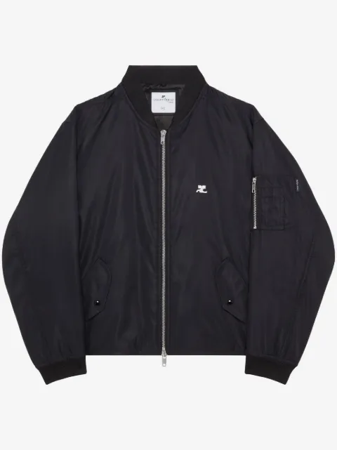 Courrèges logo-embroidered bomber jacket
